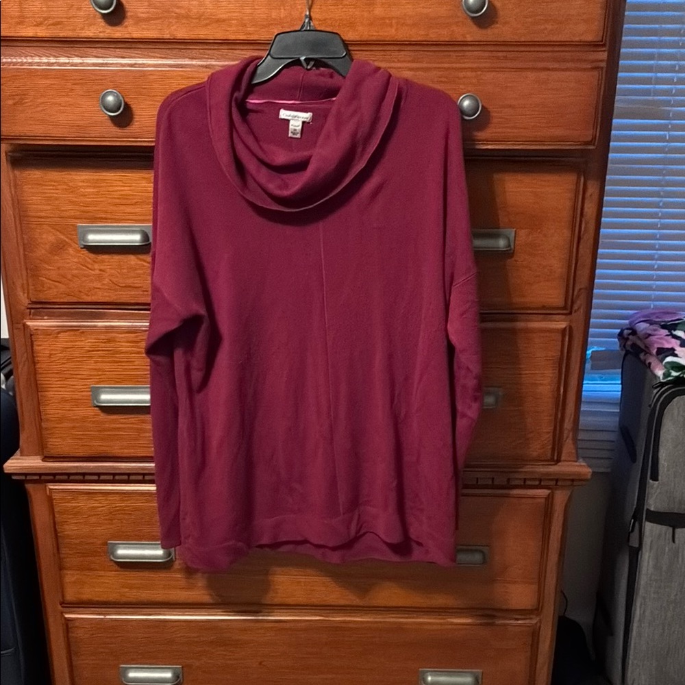 Croft & Barrow Red Cowl Neck Sweater